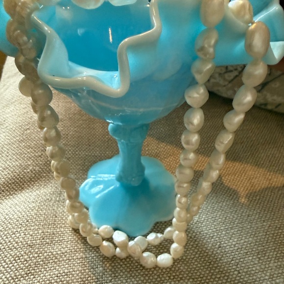 Jewelry - Double Strand of Brocade Freshwater Pearls Hand knotted Necklace Length 8”